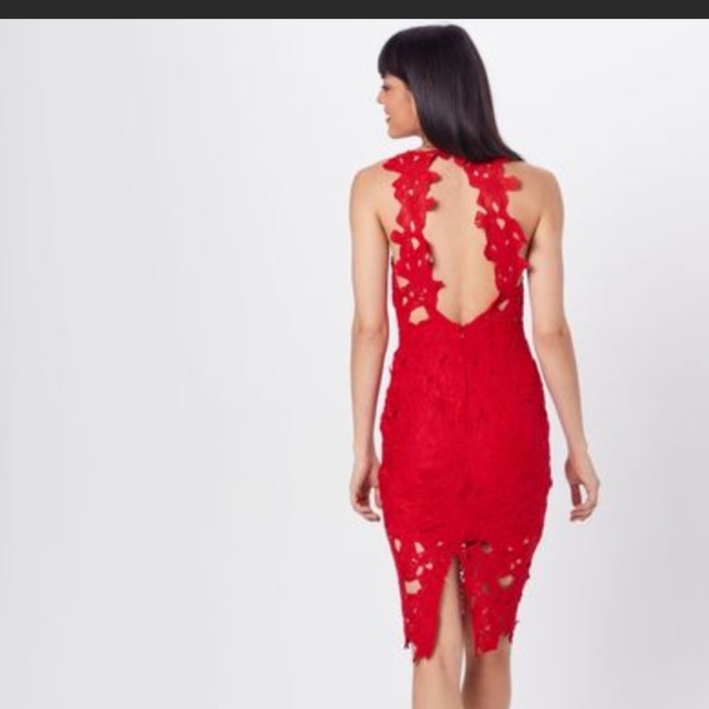 ASOS red lace dress